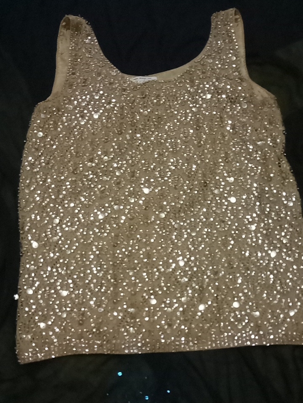 Vintage Cyn Les Gold Sequins Wool Tank Camisole